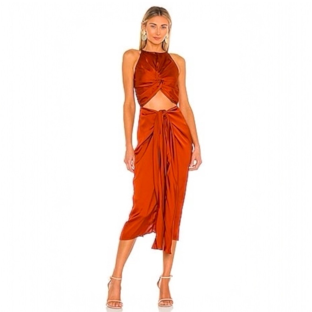NWT Andrea Iyamah Orange Dress | Luxury Resortwear | Coastal Vacay | Cut Out - Picture 11 of 17